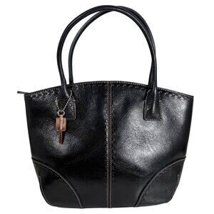 Fossil Black Leather Sedona Satchel Double Handle Bag Classic Tote ZB9018